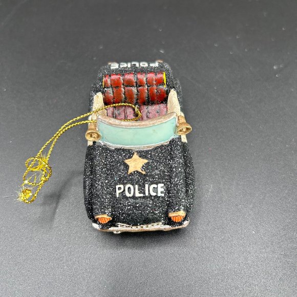 Old School Police Car Open Top Christmas Tree Ornament Holiday Decoration - Picture 6 of 10